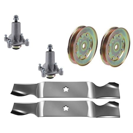 Aic Replacement Parts Deck Rebuild Kit Fits Sears 42 Deck Lawn Mowers - Blades-Pulleys-Spindles 187292-BLADE-PULLEY